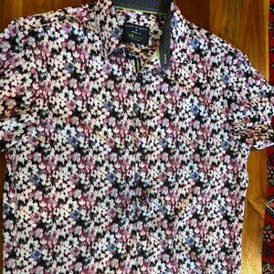 Society of Threads Floral Short Sleeve, Medium Regular